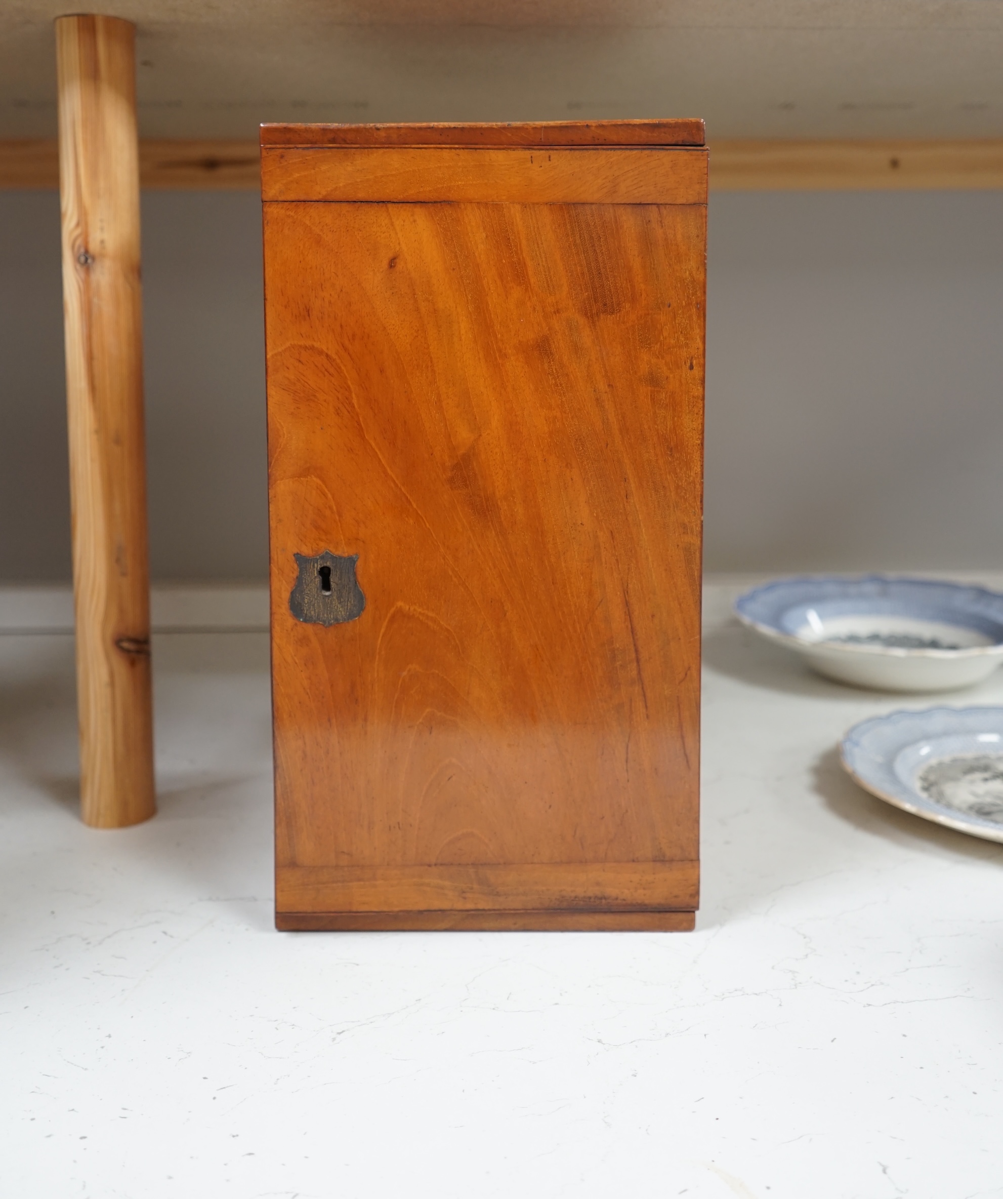 19th century, J H Stewart, mahogany cased brass telescope including lenses, case 37cm high x 19.5cm wide. Condition - fair?